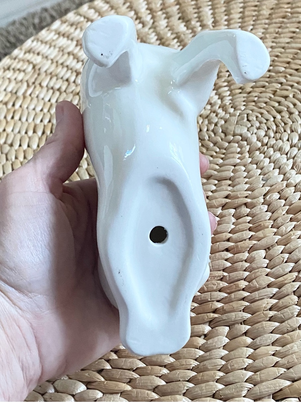 Stretching Cat Kitten White Ceramic Planter Vase - Picture 5 of 7